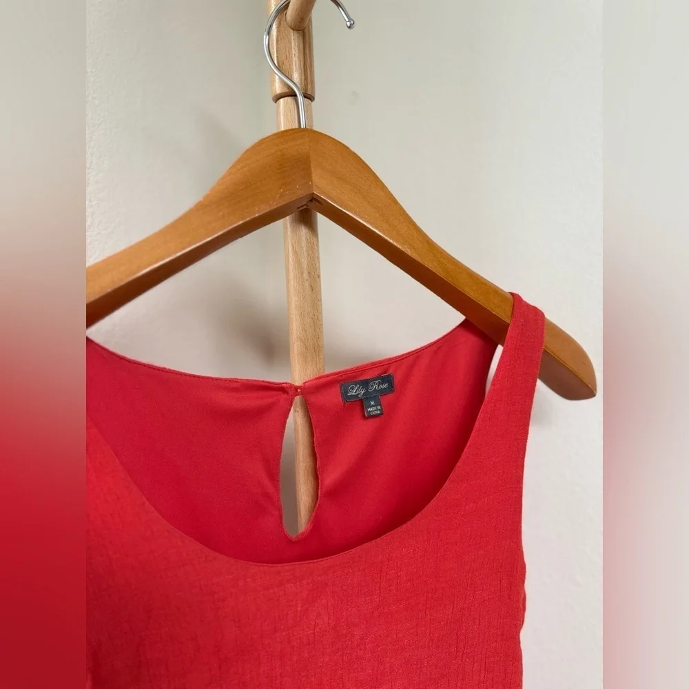 Vintage Lily Rose Red Sleeveless Dress Women’s Size Medium